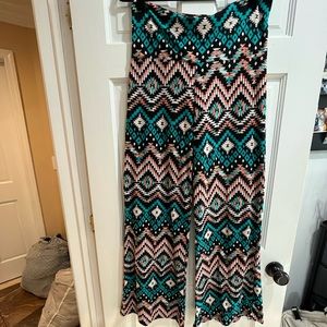 HOT KISS Palazzo flare pants with geometric design